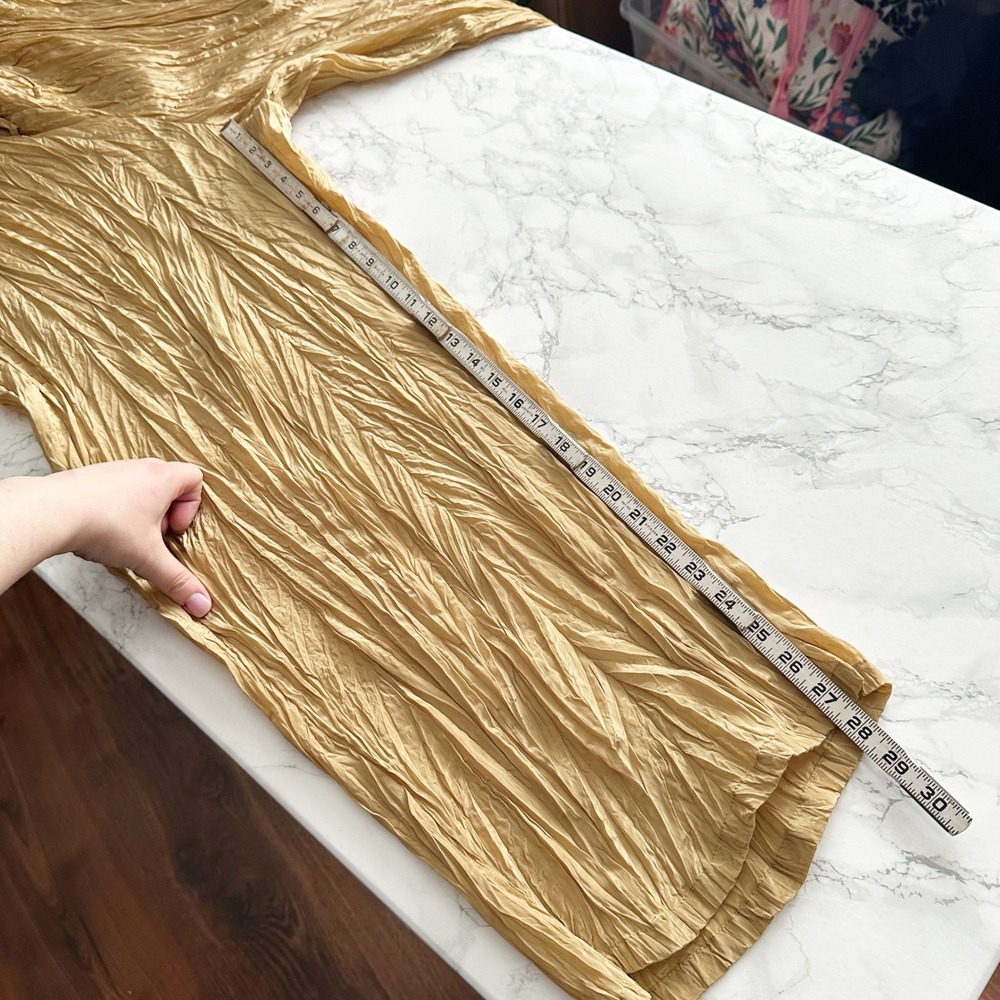 J. Crew New Soleil Gold Metallic Crinkle Pull-on Pants women's size XXL NEW - Picture 11 of 11
